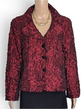 Melanie Lyne Soutache Ribbon Embroidered Evening Blazer Jacket Size 12 NWT